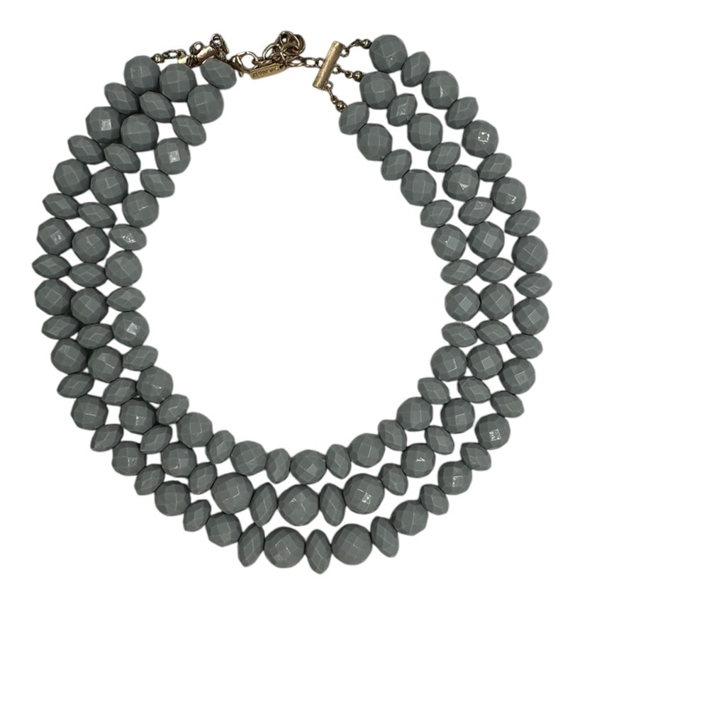 Sugarfix | Triple Strand Layered Statement Necklace, Gray